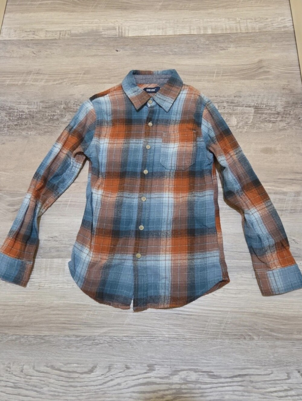 Univibe Big Kids 100% Cotton Plaid Button-down Fall Flannel Size Small